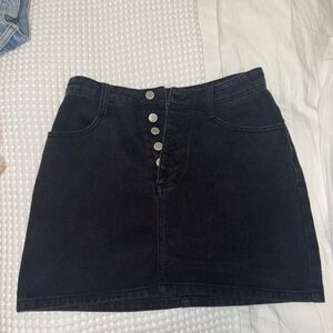 Brandy Melville Black Button-Up Mini Skirt